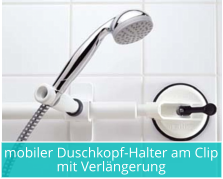 mobiler Duschkopf-Halter am Clip mit Verlängerung