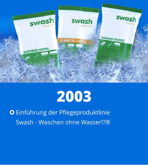 Einführung der Pflegeproduktlinie Swash - Waschen ohne Wasser!?®  2003